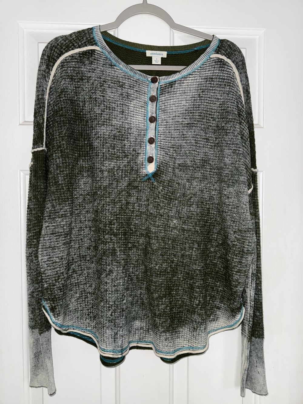 Sundance Henley green Sweater - size small